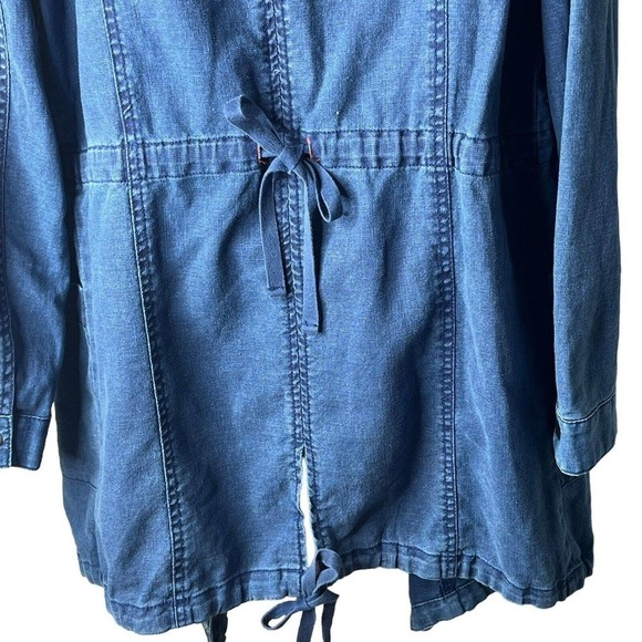 Anthropologie Hei Hei Open Jacket S/M High Plains Chambray Linen Blend Oversized - Picture 8 of 10